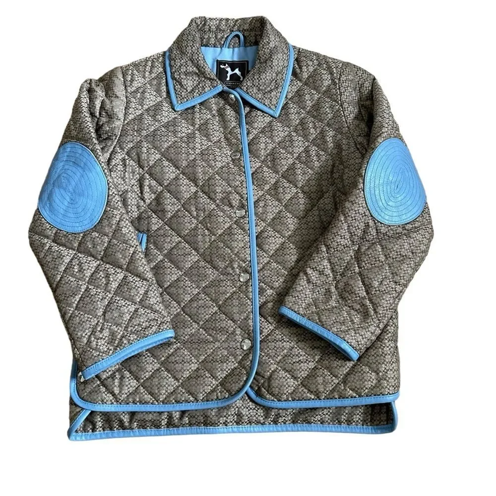 Coach  Signature C Quilted Logo Jacket - Brown, Blue, Size M